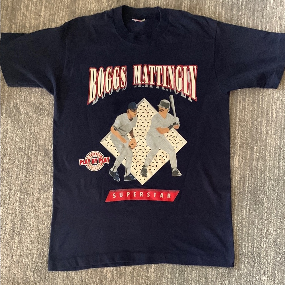 Rare Vintage 90s Wade Boggs Don Mattingly The New York Connection Tee T-Shirt M